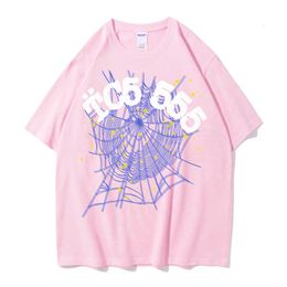 designer tees spider t shirt pink purple Young Thug sp5der Sweatshirt 555 shirt men women Hip Hop web jacket Sweatshirt Spider sp5 tshirt High quality 3D40