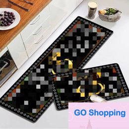 Top Rectangular Fashion Brand Ins Internet Celebrity Kitchen Floor Mats Carpet Mats Absorbent Oil-Absorbing Non-Slip Mat Long Mat Set