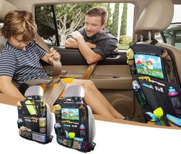 Car Backseat Organiser with Touch Screen Tablet Holder 9 Storage Pockets Kick Mats Car Seat Back Protectors for Kids Toddlers5437112