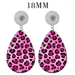 Dangle Earrings MOM Girls Leopard 12mm 18mm Snap Button Drop Acrylic Eardrop Ear Stud DIY Jewellery V2150