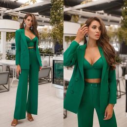 New Green Women Suits Lady Formal Business Office Tuxedos Mother Wedding Party Special Occasions Ladies Two-Piece Set Jacket Pants A57