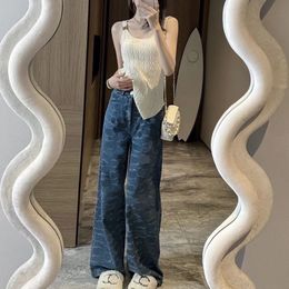 Женские джинсы Дизайнер с высокой талией брюки Slim Fit Jeans Fashion Casual Straight Leg Jean Brousers