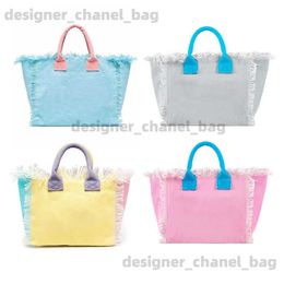Totes Christmas Present Simple Fashion Design Womens Tassels Handbag Large Capacity Canvas Bag Beach Bag Luxury Brand T240220