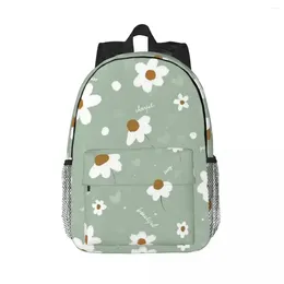 Backpack Little Daisy Flower Girl Turquoise Pattern Backpacks Teenager Bookbag Cartoon Students School Bags Laptop Rucksack Shoulder Bag