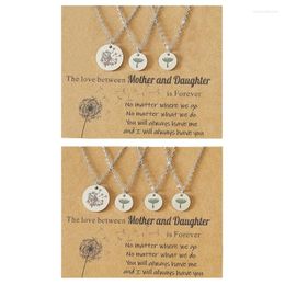 Chains 3Pcs/4Pcs Mother Daughter Necklaces Parent-child Collarbone