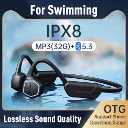 Headphones For Xiaomi Bone Conduction Earphones Bluetooth Wireless IPX8 Waterproof MP3 Player Hifi Headphone With Mic Headset For Swimming