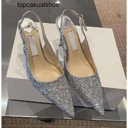 JC Jimmynessity Choo Slippe Famous Bing Brands Pumps Feather Sandals Crystal Embellished High Heel Sandal Shoes Female Wedding Sandalias Leather Pointed