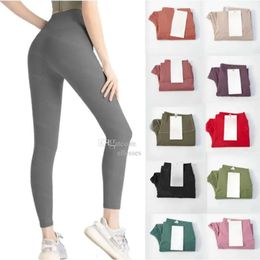 lululemenI Damen Yoga-Leggings mit hoher Taille, schnell trocknend, für Sport, Fitnessstudio, Damenhose, Übung, Fiess Wear, Lauf-Leggings, Sporthose, Größe 2024