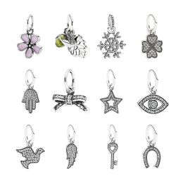 Pendants 925 Silver Necklaces Pendants Charms For Women Jewelry Flower Snowflake Bow Lucky Protection Star Eye Dove Guidance Trust Symbol