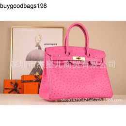 Designer Bag Bk Ostrich Handbags Ostrich Handbags Tote Bag Bags Zeng Hs Pure Hand Sewn Cypress South Africa Kk Skin E5 Candy Powder Bk25 Bk30 Handbag Large Ayw Qwzx