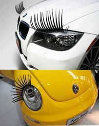 3D Car Headlight Eyelash Patch Sticker Electric Eye Lashes 2917cm Black9394510