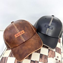 Designer Women's Ball Caps Winter Casual Letter Hats Classics Man's Leather Baseball Caps Fashion Casquette Versatile Hat