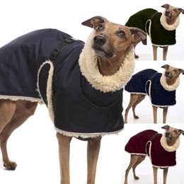 Dog Apparel Jacket Whippet Greyhound Fleece Lined Winter Warm Clothes Waterproof Thick Clothing Multi Colors