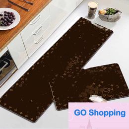 Wholesale Trendy Brand Kitchen Floor Mat Internet Celebrity Light Luxury Carpet Absorbent Oil-Absorbing Non-Slip Floor Mat Kitchen Strip Sets