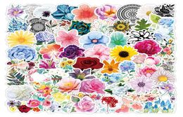 car Pack 100Pcs of Waterproof Beautiful Flowers Plant Stickers Whole Noduplicate Toys Decals sticker Skateboard For Luggage K2968696