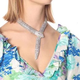 Internet celebrity Heavy Industry exaggerates full diamond snake shaped necklace choker collarbone chain sparkling diamond high-end neck chain trend