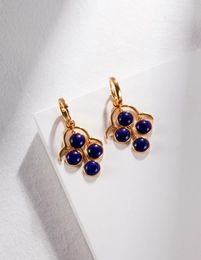 Dangle Earrings Natural Lapis Lazuli In Sterling Silver