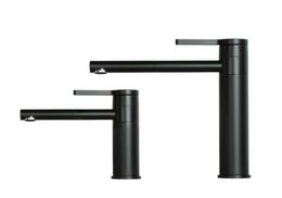 Black Colour Quality Brass Basin Faucet Double Position Rotatable Bathroom Faucet And Cold Mixer Water Tap Tall Short2406842