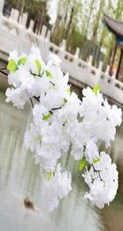 Whole artificial cherry blossom 1Meter long 4 Branches Each Bouquet supper dense cherry blossom wedding decorations silk sakur8999201