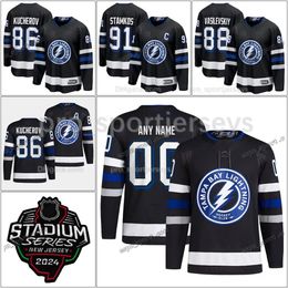 88 Vladislav Namestnikov 91 Steven Stamkos 2024 Lightning Third Jerseys Nikita Kucherov Andrei Vasilevskiy Brayden Point Hedman Tampa Bay Colton Killorn