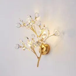 Wall Lamps Nordic Luxury Branches Gold LED Crystal Lamp Modern Creative Bedroom Bedside Living Room Background Decor Light