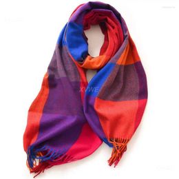 Scarves Chequered Scarf Fashionable Chic Fashion Wool Imitation Cashmere Cheque Winter Trend Contrast