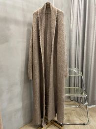 Women's Knits Alpaca Wool Long Knit Cardigan Casual Fashion 2024 Fall 0102
