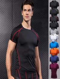 Quick Dry Compression Men039s Short Sleeve TShirts Running Shirt Fitness Tight Tennis Soccer Jersey Gym Demix Sportswear Male 4668494