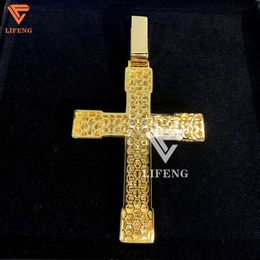 Necklace Moissanite Lifeng Jewellery Hip Hop Cross Shape d Colour Vvs Moissanite Pendant 925 Sterling Silver Baguette Diamond Cross Pendant