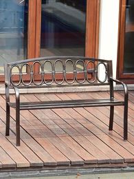 Camp Furniture Outdoor Park Chair Bench Courtyard Square Iron Leisure Backrest Double Long Seat