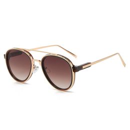 Unisex Designer Sunglasses New Fashion Sunglasses Metal Inner Ring Sunglasses Literary Retro Anti-glare Sunglasses