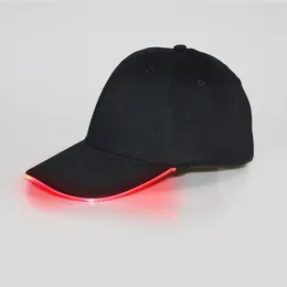 Ball Caps LED Light Glow Club Party Sports Athletic Black Fabric Travel Hat Cap Red