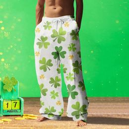 Men's Pants Four Seasons Fashion Casual Digital 3D Printing St. Patrick's Day Style Two Mens Christmas