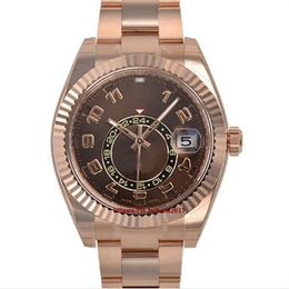 Christmas gift Original box certificate Casual Modern Mens Watches 326935 Mens 18k Gold Chocolate Sunray Dial 42mm294Q