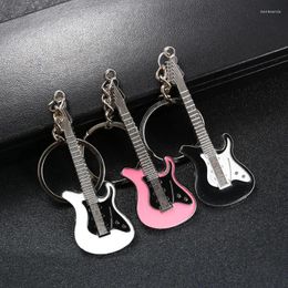 Keychains Harajuku Y2k Guitar Love Heart Star Key Chain For Women Sweet Cool Trend Fashion Pendant Vintage Aesthetic Bag Charm Accessories