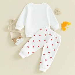 Clothing Sets Baby Boy Valentine S Day Outfits Long Sleeve Letter Print Sweatshirt Casual Heart Trousers 2Pcs Clothes Set