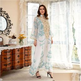 Ethnic Clothing Middle Eastern Womens Dubai Arabian Evening Dress Fashion Long Robe For Women Cardigan Muslim Drop Delivery Apparel Dhlh1