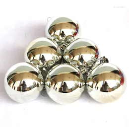 Decorative Figurines 4cm Shining Christmas Baubles Round Balls Tree Party Ornament - Pcs/set (Rosy)