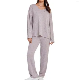 Women's Sleepwear Pajamas Sets Plus Size Fat Girls Pajama Set Fashion Homewear Soild Long Sleeve Fall Winter Lady Clothes