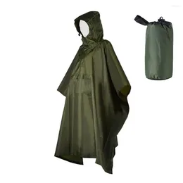 Hunting Jackets Portable Multifunctional Rain Coat Hiking Camping Raincoat Poncho Mat Awning Durable Outdoor Activity Gear