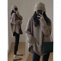 Women's Sweaters Merino Wool Sweater Autumn Winter Cashmere Round Neck Jumper Tops Casual Loose Oversized Knit Jacket