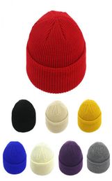 Winter Knit Mens Hat Skullcap Men Beanie Hat Short Brimless Baggy Melon Cap Docker Fisherman Knitted8066248