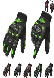 For Fashion Full Finger Motorcycle Gloves Motocross Luvas Guantes Green Orange Moto Protective Gears Glove For Men 3378232