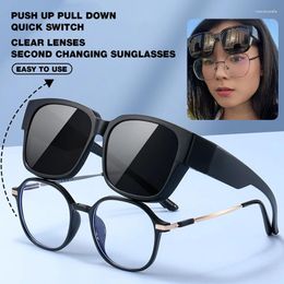 Sunglasses 2024 Polarised Cover Over Overlay Prescription Glasses Fit-Over Myopia Man Women Car Driver Large Transfer Eyewear