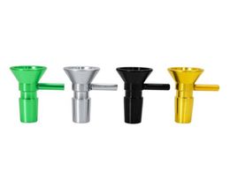 14mm Metal Bowl Piece hookah for Bongs Thick Pyrex Heady Glass Water Pipes Bowls with Handle9172457