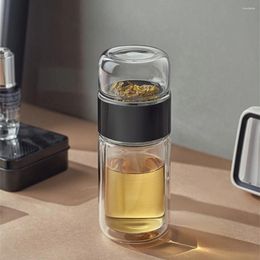 Water Bottles Glass 280ml Make Tea Double Layer Cute Drinking Utensils Cup High Borosilicate Separation Portable