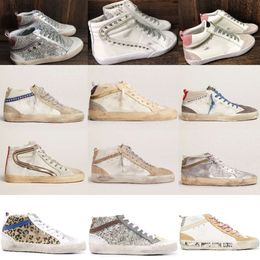 Italy Brand Golden Sneakers Gooseity Star Golden Mid Slide Star high-top Designer Sneakers Women Shoe Man Francy Shoes Classic White Do-old Dirty PAKU WBVD