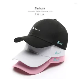 Berets Hat Female Letter Embroidered Cotton Cap Busy Leisure Travel Visor Male Baseball