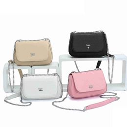 Simple and Fashionable Women's Saddle Single Shoulder Crossbody Bag, Chain, Solid Colour Versatile Flip Cover, Horizontal Square Bag 75% factory direct sales