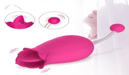 Gspot Licking Rose Vibrator Clitoris Stimulator Silicone Tongue Pussy Lick Massage Masturbator Oral Vibrators Sex toys For Womens8046292